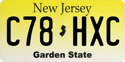 NJ license plate C78HXC