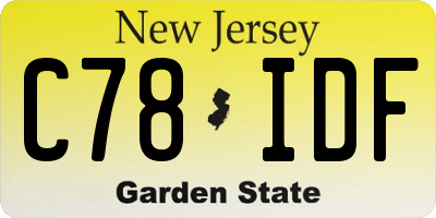 NJ license plate C78IDF