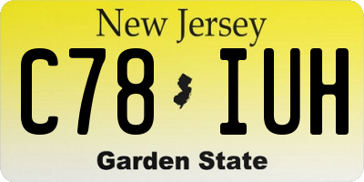 NJ license plate C78IUH