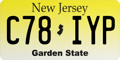 NJ license plate C78IYP