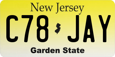 NJ license plate C78JAY