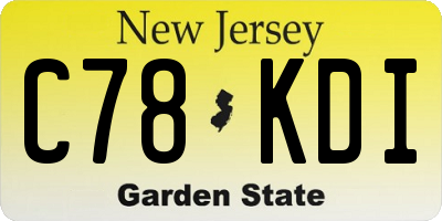 NJ license plate C78KDI