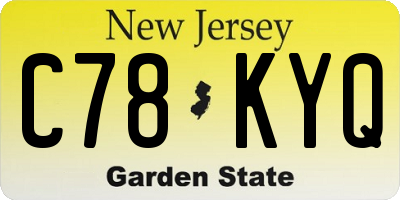 NJ license plate C78KYQ