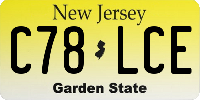 NJ license plate C78LCE