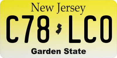 NJ license plate C78LCO