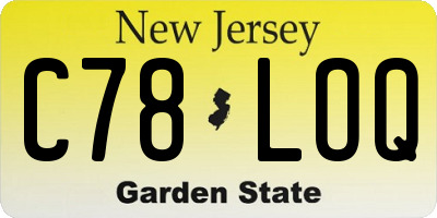 NJ license plate C78LOQ