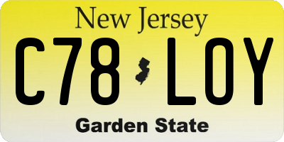 NJ license plate C78LOY