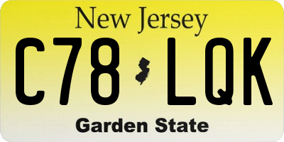 NJ license plate C78LQK