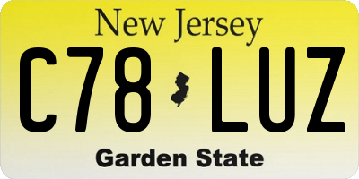 NJ license plate C78LUZ