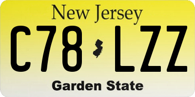 NJ license plate C78LZZ
