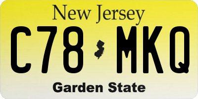 NJ license plate C78MKQ