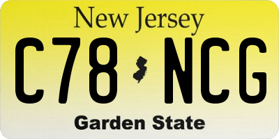 NJ license plate C78NCG