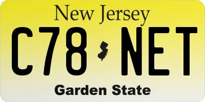 NJ license plate C78NET