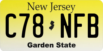 NJ license plate C78NFB
