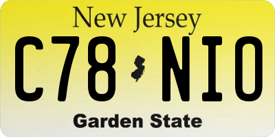 NJ license plate C78NIO