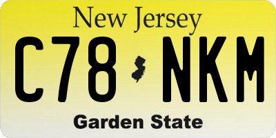 NJ license plate C78NKM