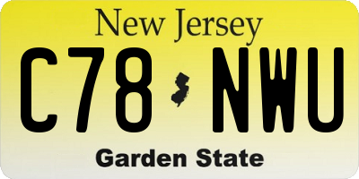 NJ license plate C78NWU