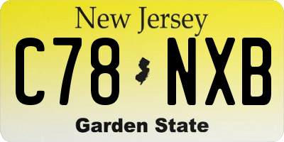 NJ license plate C78NXB