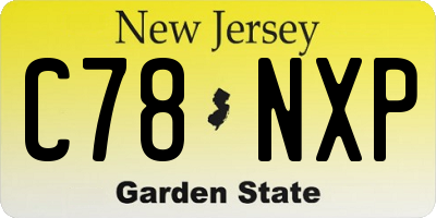 NJ license plate C78NXP