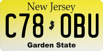 NJ license plate C78OBU