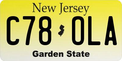 NJ license plate C78OLA