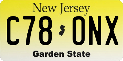 NJ license plate C78ONX
