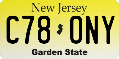 NJ license plate C78ONY