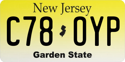 NJ license plate C78OYP