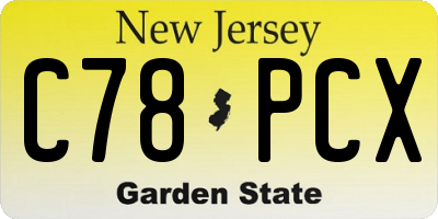 NJ license plate C78PCX