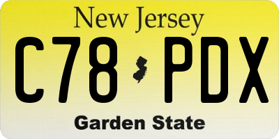 NJ license plate C78PDX