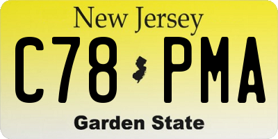 NJ license plate C78PMA