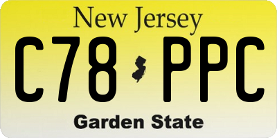 NJ license plate C78PPC