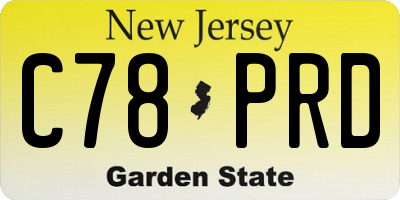 NJ license plate C78PRD