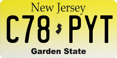 NJ license plate C78PYT