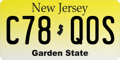 NJ license plate C78QOS