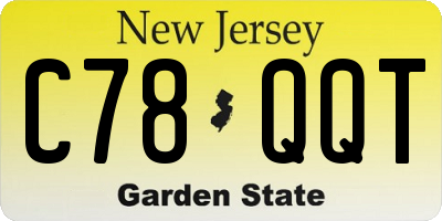 NJ license plate C78QQT