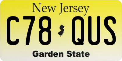 NJ license plate C78QUS
