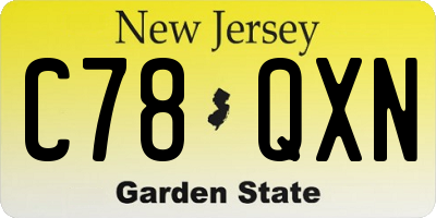 NJ license plate C78QXN
