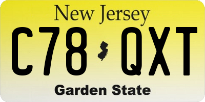 NJ license plate C78QXT