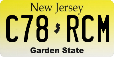 NJ license plate C78RCM