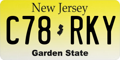 NJ license plate C78RKY