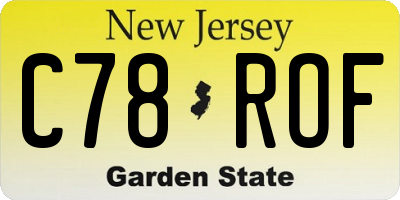 NJ license plate C78ROF