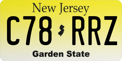 NJ license plate C78RRZ