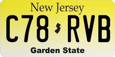 NJ license plate C78RVB
