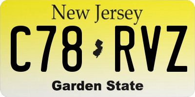 NJ license plate C78RVZ