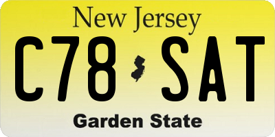 NJ license plate C78SAT