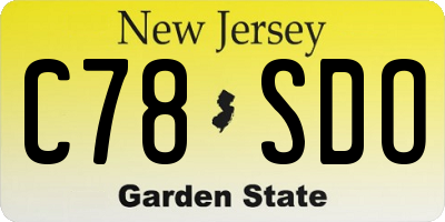 NJ license plate C78SDO