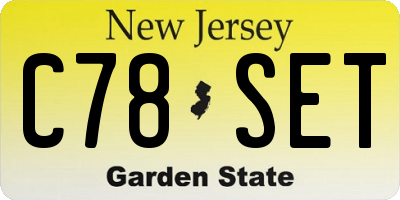 NJ license plate C78SET
