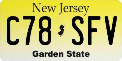 NJ license plate C78SFV