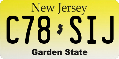NJ license plate C78SIJ